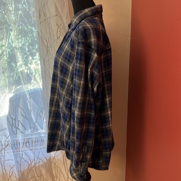 Great Northwest Indigo Plaid Button Down Top Size 3X - Picture 5 of 9